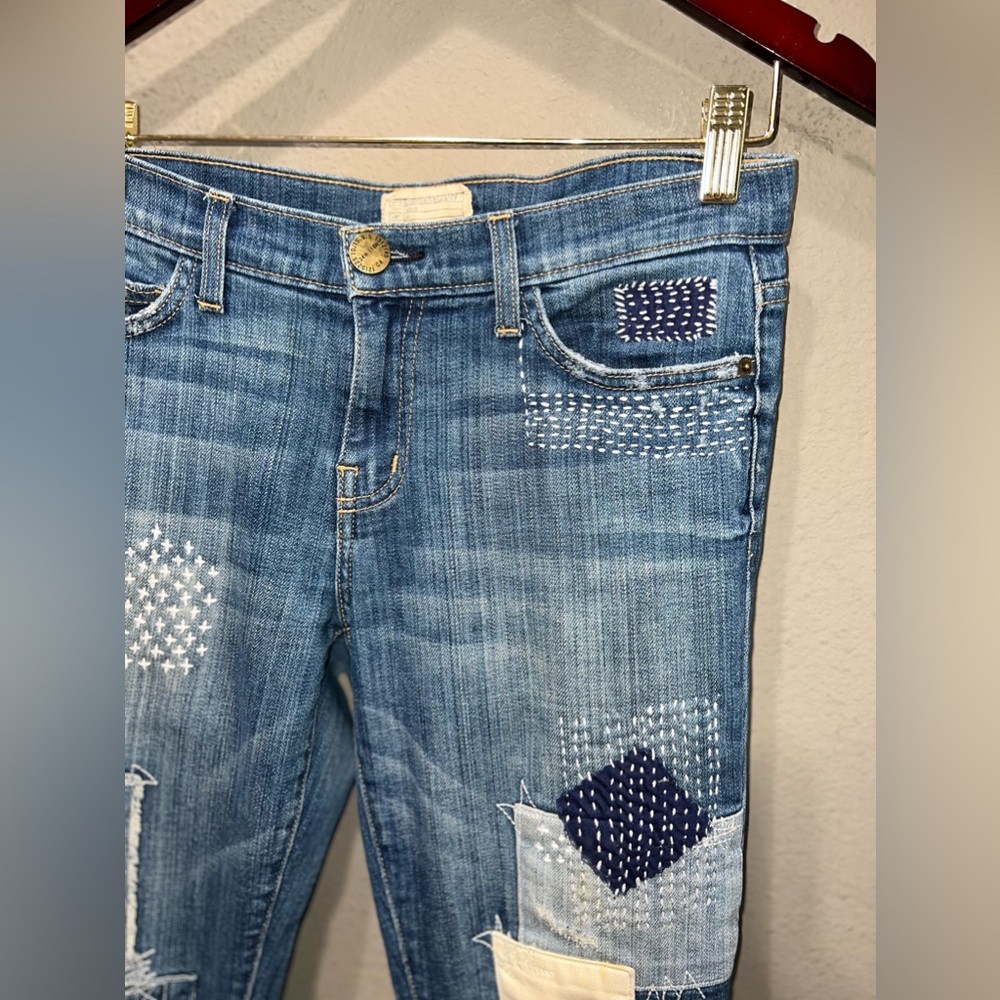 Anthropologie Current Elliott Patch Work Straight… - image 3